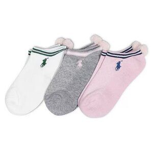 Polo Ralph Lauren Maid Stone Pom Pom Low Cut 3-Pack Socks